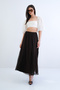 Brown Lace Detailed Lined Maxi Length Tulle Skirt Alc-X15263 - 3
