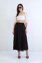 Brown Lace Detailed Lined Maxi Length Tulle Skirt Alc-X15263 - 2