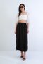 Brown Lace Detailed Lined Maxi Length Tulle Skirt Alc-X15263 - 5