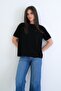 Black Crew Neck Oversize T-Shirt Alc-X15262