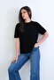 Black Crew Neck Oversize T-Shirt Alc-X15262 - 2
