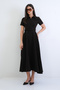 Brown Shirt Collar Invisible Zipper Self-Belted Maxi Length Woven Dress ALC-X15265 - 4