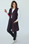 Women's Long Lace Vest with Three Button Pockets on the Front - 5