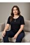 Women's Plus Size Basic Button Detailed Short Sleeve T-Shirt - 2