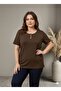 Women's Plus Size Basic Button Detailed Short Sleeve T-Shirt