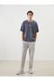Xside Anthracite Crew Neck Short Sleeve Printed Men's Sweatshirt - 2