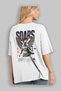 Soars Back Printed White Oversize T-Shirt Men's Women's Cotton Crew Neck T-Shirt - 3