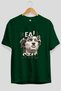 Realistic Front Printed Green Oversize T-Shirt Men Women Cotton Crew Neck T-Shirt