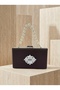 Brown Z.A.R.A. Satin Crystal Stone Embroidered Chain Women's Evening Dress Bag Wedding Engagement Graduation - 3