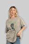 Father Zeus Front Printed Beige Oversize T-Shirt Men Women Cotton Crew Neck T-Shirt - 4