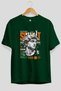 Scult Front Printed Green Oversize T-Shirt Men Women Cotton Crew Neck T-Shirt