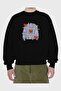 Love Xoxo Front Printed Black Oversize Sweatshirt Men Women Unisex - 2