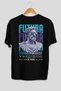 Futura Zeus Back Printed Black Oversize T-Shirt Men's Women's Cotton Crew Neck T-Shirt