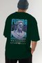 Futura Zeus Back Printed Green Oversize T-Shirt Men's Women's Cotton Crew Neck T-Shirt - 7