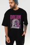 Dream Angel Front Printed Black Oversize T-Shirt Men Women Cotton Crew Neck T-Shirt - 7