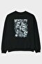 Mentality Zeus Back Printed Black Oversize Sweatshirt Men Women Unisex
