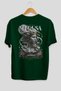 Medusa Back Printed Green Oversize T-Shirt Men's Women's Cotton Crew Neck T-Shirt