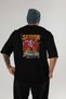 Sevior Back Printed Black Oversize T-Shirt Men's Women's Cotton Crew Neck T-Shirt - 2