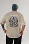 Mentality Zeus Back Printed Beige Oversize T-Shirt Men Women Cotton Crew Neck T-Shirt - 2