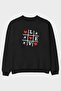 Love Xoxo Front Printed Black Oversize Sweatshirt Men Women Unisex