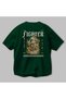 Fighter Back Printed Green Oversize T-Shirt Men Women Cotton Crew Neck T-Shirt - 3