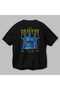Bravery Back Printed Black Oversize T-Shirt Men Women Cotton Crew Neck T-Shirt - 3