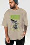 Mentality Front Printed Beige Oversize T-Shirt Men Women Cotton Crew Neck T-Shirt - 6