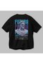 Futura Zeus Back Printed Black Oversize T-Shirt Men's Women's Cotton Crew Neck T-Shirt - 3