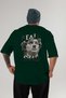 Realistic Back Printed Green Oversize T-Shirt Men Women Cotton Crew Neck T-Shirt - 2