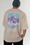 Futura Zeus Back Printed Beige Oversize T-Shirt Men's Women's Cotton Crew Neck T-Shirt - 6