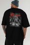 Brave Back Printed Black Oversize T-Shirt Men's Women's Cotton Crew Neck T-Shirt - 6