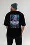 Futura Zeus Back Printed Black Oversize T-Shirt Men's Women's Cotton Crew Neck T-Shirt - 5