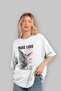 Make Love Front Printed White Oversize T-Shirt Men Women Cotton Crew Neck T-Shirt - 4