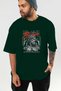 Brave Front Printed Green Oversize T-Shirt Men Women Cotton Crew Neck T-Shirt - 6