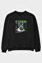 Father Zeus Front Printed Black Oversize Sweatshirt Men Women Unisex
