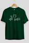 Cat Love Front Printed Green Oversize T-Shirt Men Women Cotton Crew Neck T-Shirt