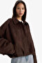 Waterproof Regular Fit Suede Brown Women's Coat G0769Ax/Bn530 - 4