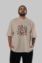 Love Xoxo Front Printed Beige Oversize T-Shirt Men Women Cotton Crew Neck T-Shirt - 5