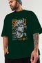Scult Front Printed Green Oversize T-Shirt Men Women Cotton Crew Neck T-Shirt - 3