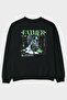 Father Zeus Back Printed Black Oversize Sweatshirt Men Women Unisex