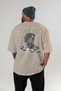 Father Zeus Back Printed Beige Oversize T-Shirt Men Women Cotton Crew Neck T-Shirt - 4