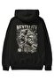 Mentality Zeus Back Printed Black Oversize Hooded Sweatshirt Men Women - 2