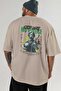 Stop War Back Printed Beige Oversize T-Shirt Men Women Cotton Crew Neck T-Shirt - 5