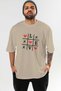 Love Xoxo Front Printed Beige Oversize T-Shirt Men Women Cotton Crew Neck T-Shirt - 2