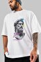 Zeus Intense Front Printed White Oversize T-Shirt Men Women Cotton Crew Neck Tshirt - 3