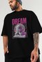 Dream Angel Front Printed Black Oversize T-Shirt Men Women Cotton Crew Neck T-Shirt - 3