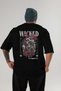 Wicked Method Back Printed Black Oversize T-Shirt Men's Women's Cotton Crew Neck T-Shirt - 2