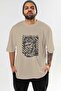 Roman Conqueror Front Printed Beige Oversize T-Shirt Men Women Cotton Crew Neck Tshirt - 2