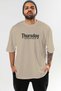 Thursday Front Printed Beige Oversize T-Shirt Men's Women's Cotton Crew Neck T-Shirt - 2