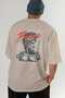 Brave Back Printed Beige Oversize T-Shirt Men's Women's Cotton Crew Neck T-Shirt - 6